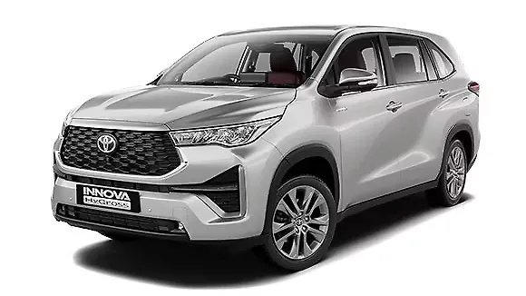 White Toyota Innova Hycross