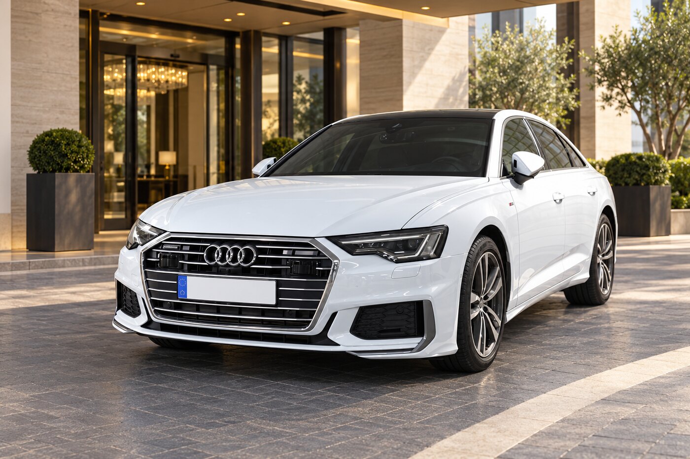 White Audi Luxury Sedan
