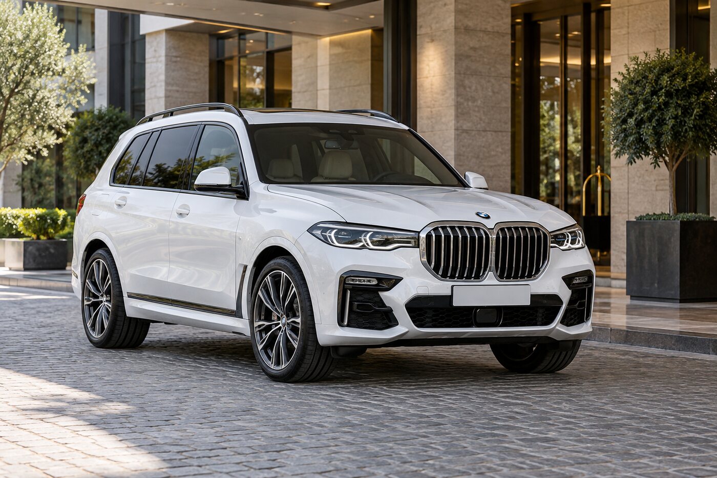 White luxury SUV for chauffeur-driven travel
